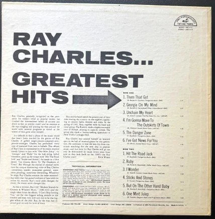 Ray Charles – Greatest Hits (Used) - Maple City Music