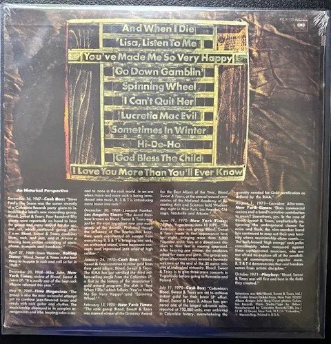 Blood, Sweat & Tears ‎– Blood, Sweat & Tears Greatest Hits (Used) - Maple City Music
