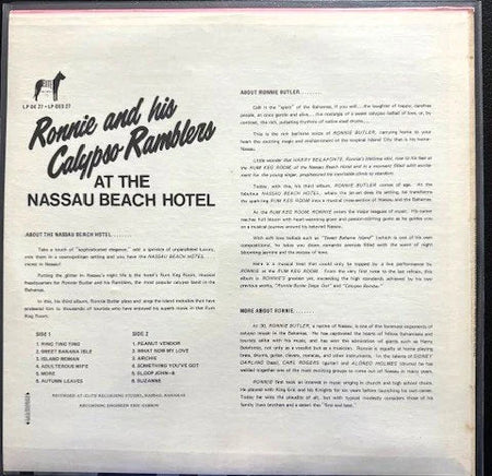 Ronnie & His Calypso Ramblers – At The Nassau Beach Hotel (Used) - Maple City Music