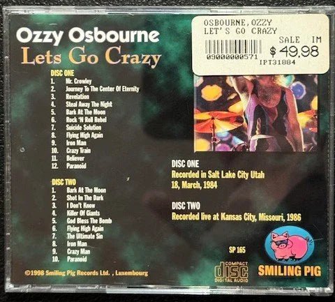 Ozzy Osbourne – Let’s Go Crazy (2xCD, Unofficial, Smiling Pig SP-R-076) - Maple City Music