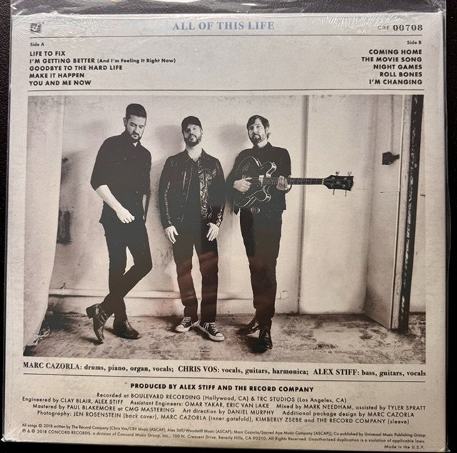 The Record Company – All Of This Life (White 180g LP, 2018, Concord Records CRE00708) - Maple City Music