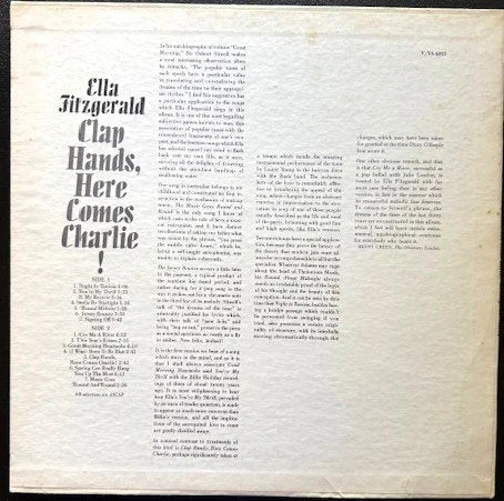 Ella Fitzgerald – Clap Hands, Here Comes Charlie! (LP, Stereo, 1961, Verve V6-4053) - Maple City Music