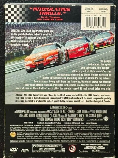 NASCAR: The IMAX Experience (DVD, Warner Bros. / IMAX) - Maple City Music