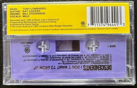 Descendents – I Don't Want To Grow Up (Cassette, 2025, Org Music ORGM-2331) - Maple City Music
