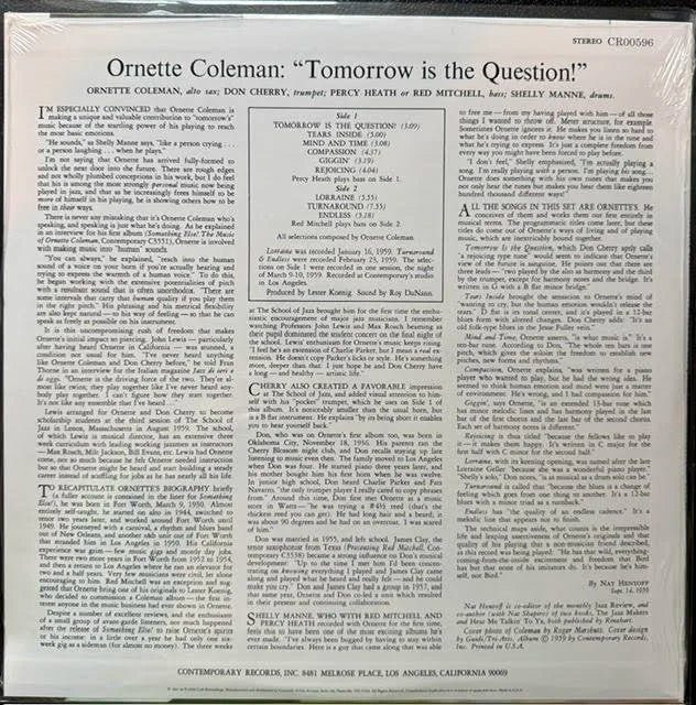 Ornette Coleman – Tomorrow Is The Question! (LP, 180g, QRP Pressing, Craft Recordings, CR00596, Sealed) - Maple City Music