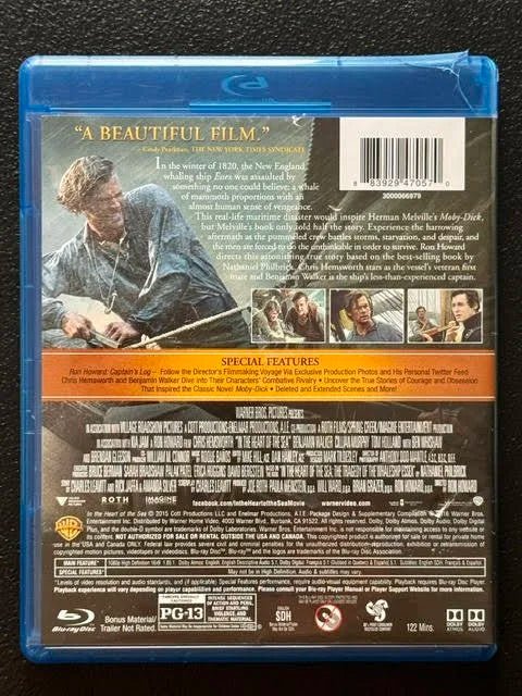 In the Heart of the Sea (Blu-ray, 2015, Warner Bros. Home Entertainment) - Maple City Music