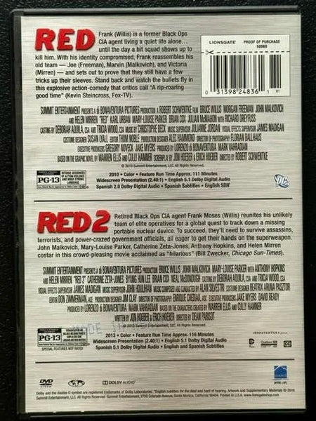 RED / RED 2 – Double Feature (DVD, Lionsgate) - Maple City Music