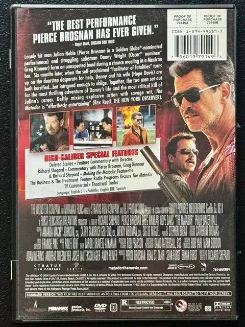 The Matador – Full Screen Edition (DVD, 2005, The Weinstein Company) - Maple City Music