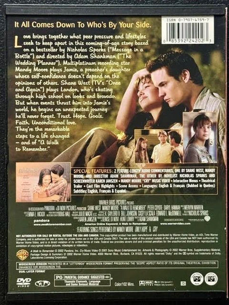 A Walk to Remember (DVD, 2002, Warner Bros.) - Maple City Music