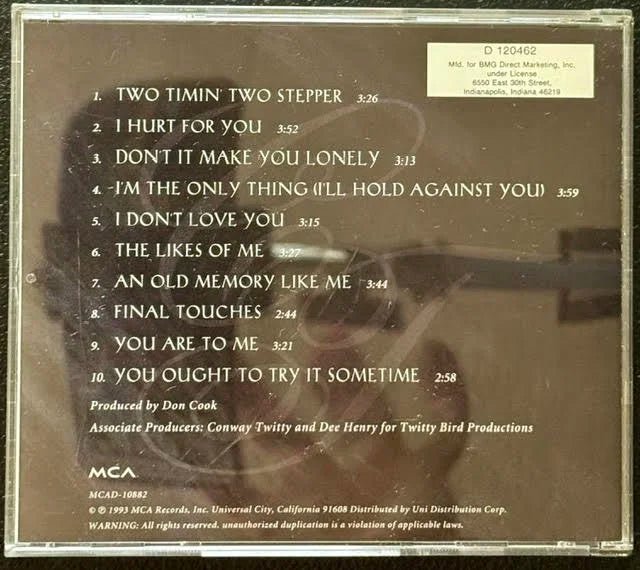 Conway Twitty – Final Touches (CD, 1993, MCA MCAD-10882) - Maple City Music