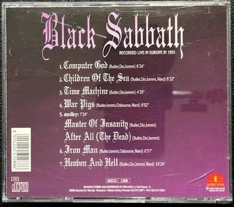 Black Sabbath – Europe 1993 (CD, 1993, Golden Stars GSCD 1288) - Maple City Music
