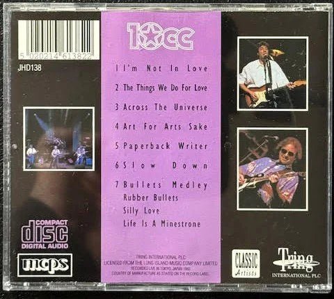 10cc – Live In Concert - Volume Two (CD, Compilation, Classic Artists JHD138) - Maple City Music
