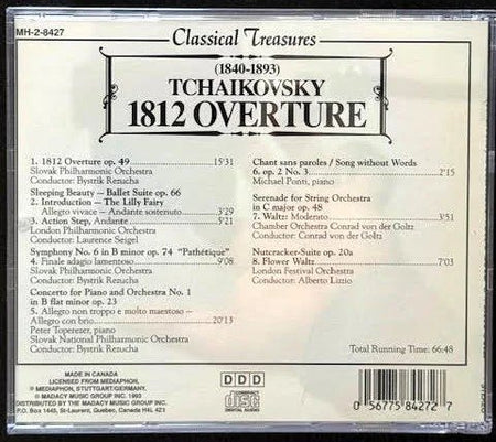 Classical Treasures – Tchaikovsky 1812 Overture (CD, 1993, Madacy Music Group MH-2-8427) - Maple City Music