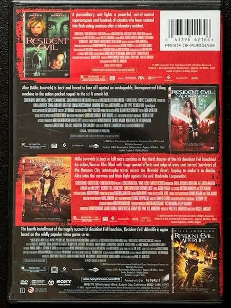 Resident Evil 4-Movie Collection Resident Evil • Resident Evil: Apocalypse • Resident Evil: Extinction • Resident Evil: Afterlife (Used) - Maple City Music