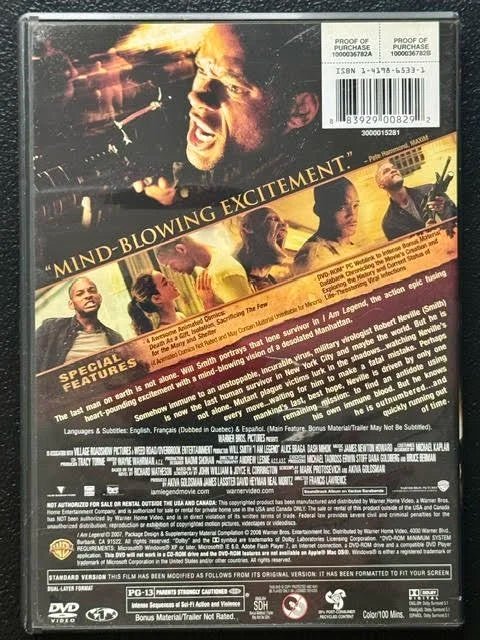 I Am Legend (DVD, 2007, Warner Bros.) - Maple City Music