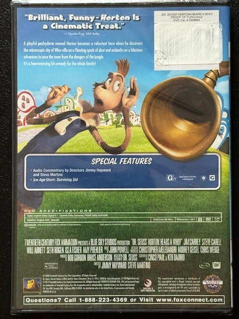 Dr. Seuss' Horton Hears A Who! (DVD, Promotional Copy, 2008, 20th Century Fox Home Entertainment) - Maple City Music