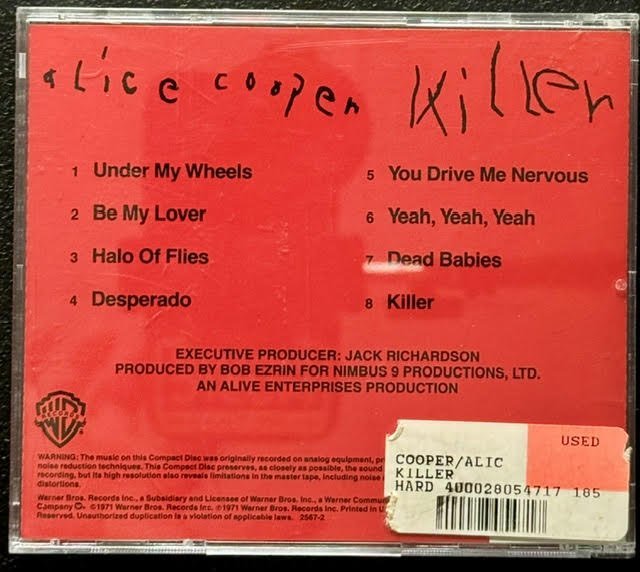 Alice Cooper – Killer (CD, 1987, Warner Bros. 2567-2) - Maple City Music
