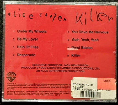 Alice Cooper – Killer (CD, 1987, Warner Bros. 2567-2) - Maple City Music