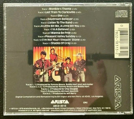 The Monkees – Greatest Hits (CD, 1986, Arista ARCD 8313) - Maple City Music