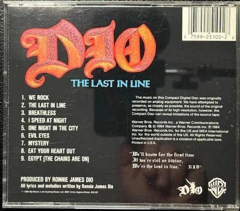 Dio – The Last In Line (CD, Album, Reissue, Warner Bros. Records 9 25100-2) - Maple City Music