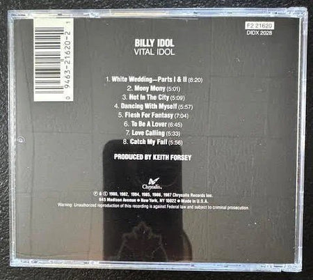 Billy Idol – Vital Idol (CD, Compilation, Reissue, 1987, Chrysalis F2 21620) - Maple City Music