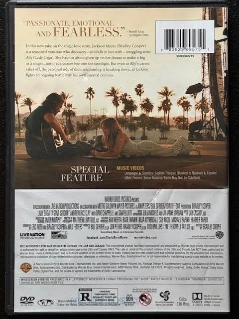 A Star Is Born (DVD, 2018, Warner Bros. Pictures) - Maple City Music