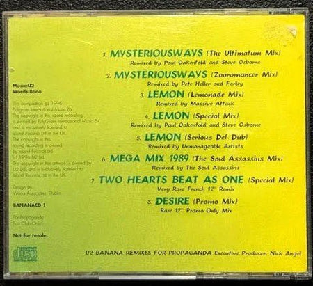 U2 – Banana - Remixes For Propaganda (CD, 1996, Not On Label BANANACD1) - Maple City Music