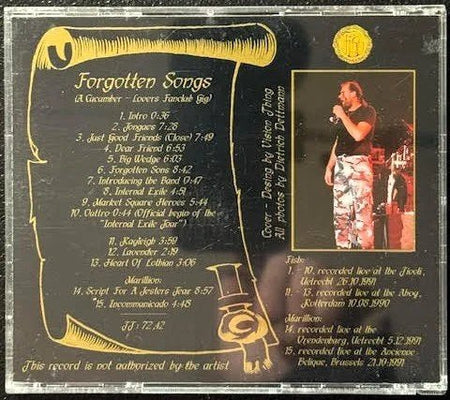 Fish – Forgotten Songs (CD, Unofficial Release, 1992, Jolly Joker Records JJM 002) - Maple City Music