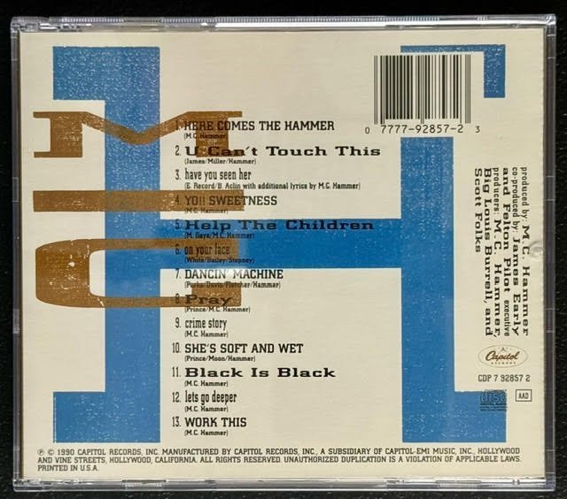 M.C. Hammer – Please Hammer Don't Hurt 'Em (CD, 1990, Capitol CDP 7 92857 2) - Maple City Music