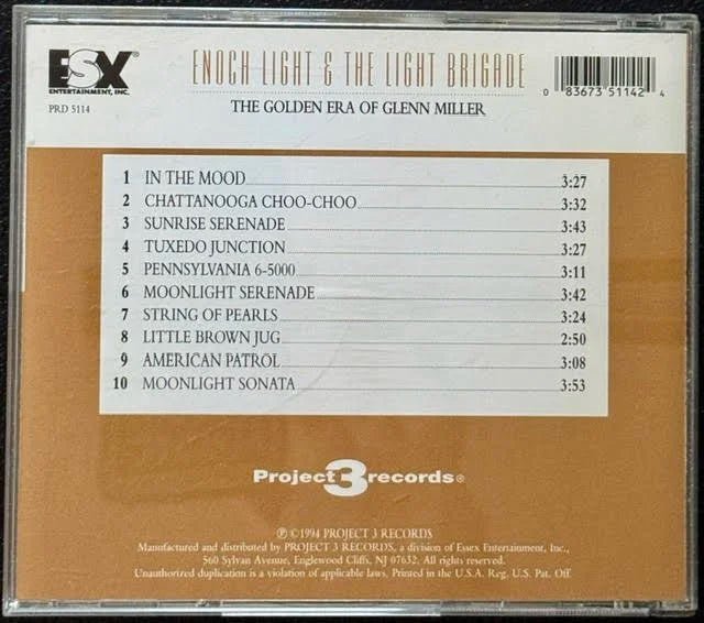 Enoch Light & The Light Brigade – The Golden Era Of Glenn Miller (CD, 1994, Project 3 Records PRD 5114) - Maple City Music