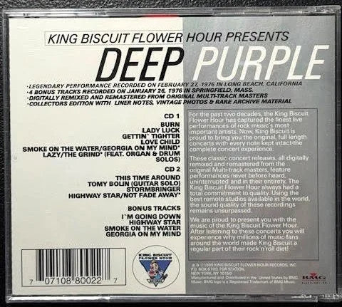 Deep Purple – King Biscuit Flower Hour Presents: Deep Purple In Concert (2xCD, Deluxe Edition, Remastered, 1995, King Biscuit Flower Hour Records 70710-88002-2) - Maple City Music
