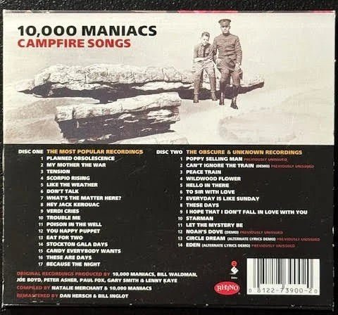 10,000 Maniacs – Campfire Songs (2xCD, Compilation, Remastered, 2004, Rhino Records R2 73900) - Maple City Music