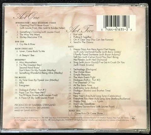 Barbra Streisand – Timeless - Live In Concert (CD, 2000, Columbia C2K 61635) - Maple City Music