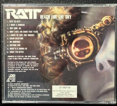 Ratt – Reach For The Sky (CD, Album, Club Edition, Reissue, 1988, Atlantic 7 81929-2) - Maple City Music