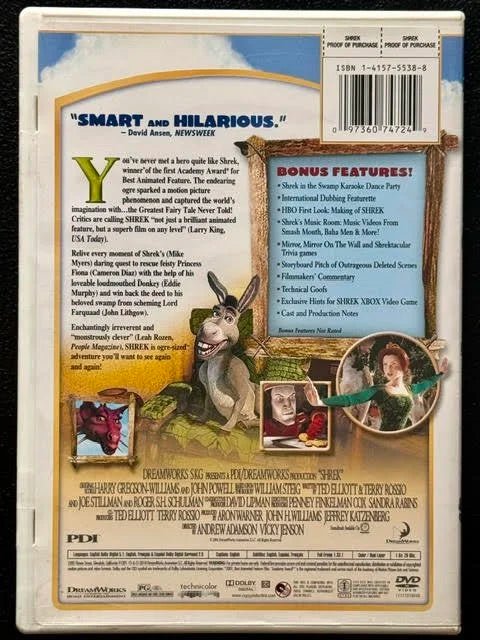 Shrek – Full Screen Edition (DVD, 2001, DreamWorks Animation) - Maple City Music