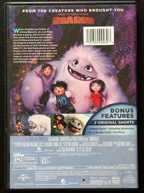 Abominable (DVD, 2019, Universal Pictures Home Entertainment / DreamWorks Animation) - Maple City Music