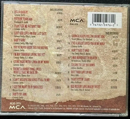 Conway Twitty – 20 Greatest Hits (CD, 1993, MCA MCAD-5976) - Maple City Music