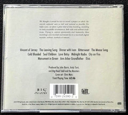 Big Head Todd And The Monsters – Midnight Radio (CD, 1994, Giant Records 9 24590-2) - Maple City Music