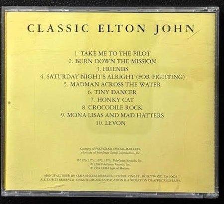 Elton John – Classic Elton John (CD, 1994, CEMA Special Markets S21-17955) - Maple City Music