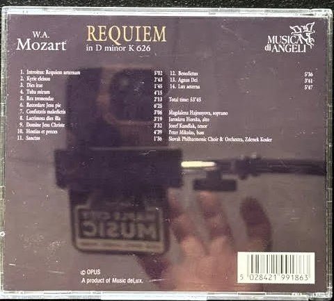W.A. Mozart – Requiem In D Minor K.626 (CD, 1995, Musica Di Angeli 5028421991863) - Maple City Music