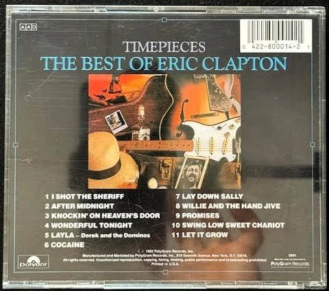 Eric Clapton – Timepieces (The Best Of Eric Clapton) (CD, Polydor 800 014-2) - Maple City Music