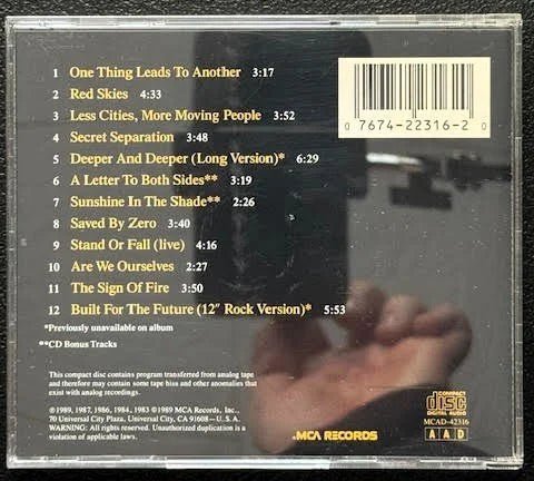 The Fixx – Greatest Hits – One Thing Leads To Another (CD, 1989, MCA Records MCAD-42316) - Maple City Music