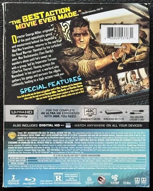 Mad Max: Fury Road (4K Ultra HD + Blu-ray + Digital, 2015, Warner Bros.) - Maple City Music