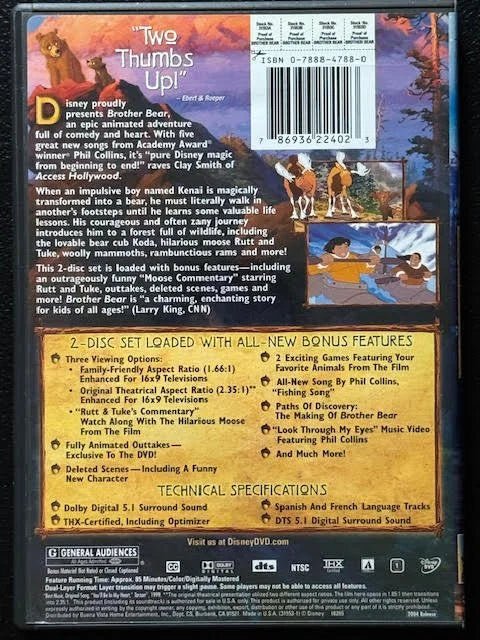 Brother Bear – 2-Disc Special Edition (DVD, 2-Disc Special Edition, 2004, Walt Disney Home Entertainment) - Maple City Music