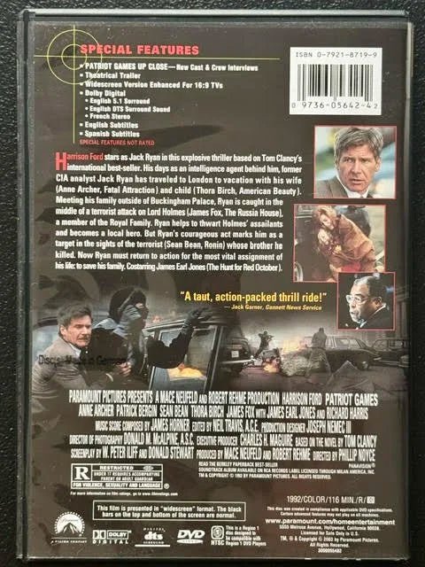 Patriot Games – Special Collector’s Edition (DVD, Paramount Pictures) - Maple City Music