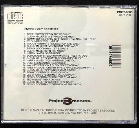 Enoch Light And The Light Brigade – Big Band Hits Of The 30's, 40's & 50's (CD, 1988, Project 3 PRD2-6005) - Maple City Music
