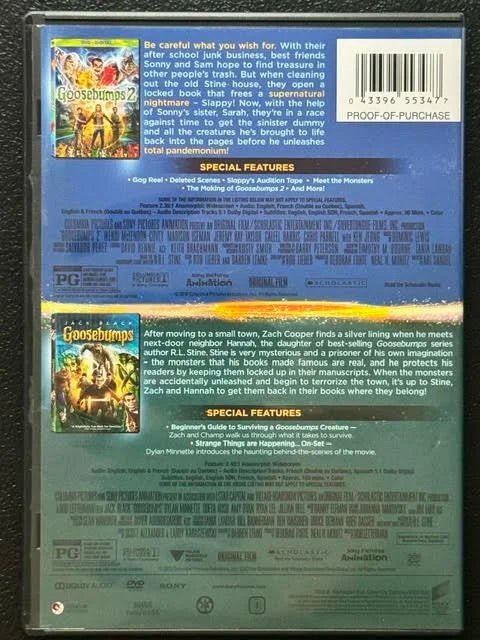 Goosebumps / Goosebumps 2: Haunted Halloween – 2-Movie Collection (DVD, Sony Pictures Home Entertainment) - Maple City Music