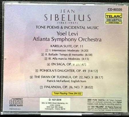 Jean Sibelius – Finlandia • En Saga • Karelia Suite • Pohjola’s Daughter • The Swan Of Tuonela (CD, 1993, Telarc CD-80320) - Maple City Music