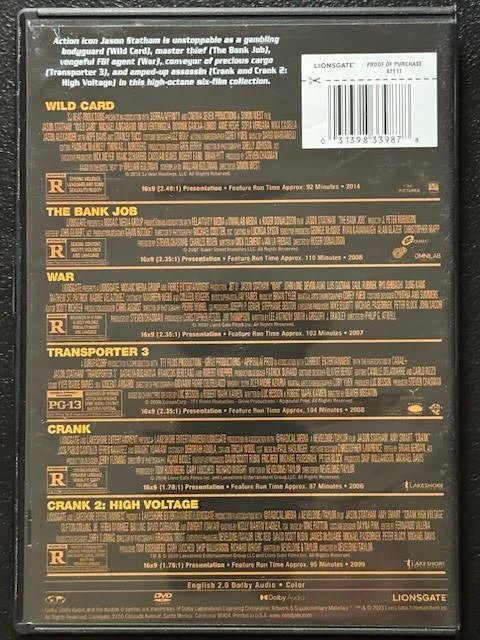 Jason Statham – 6-Film Collection (DVD, Multi-Film Collection, Lionsgate Home Entertainment) - Maple City Music