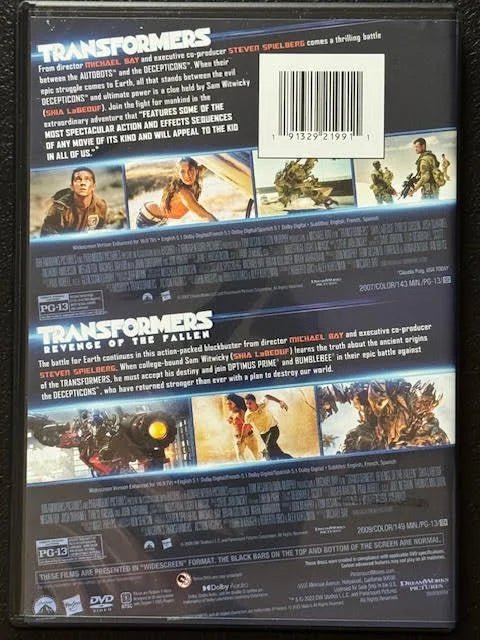 Transformers / Transformers: Revenge of the Fallen – 2 Movie Collection (Used) - Maple City Music